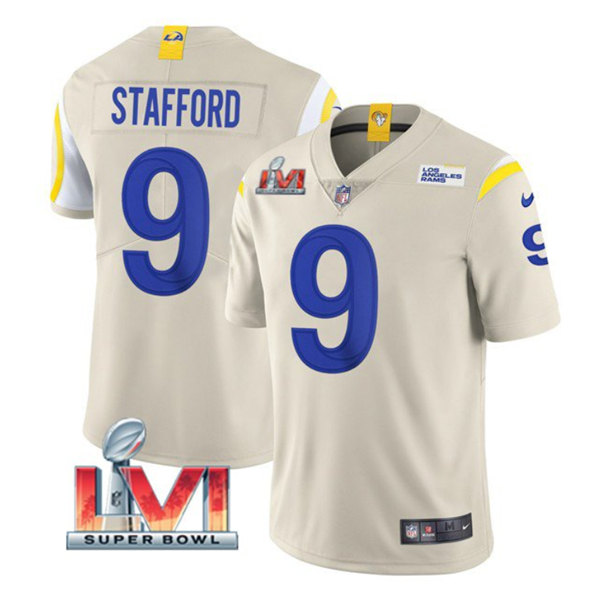 Youth Los Angeles Rams #9 Matthew Stafford Bone 2022 Super Bowl LVI Vapor Untouchable Limited Stitched Jersey Youth Los Angeles Rams #9 Matthew Stafford Bone 2022 Super Bowl LVI Vapor Untouchable Limited Stitched Jersey